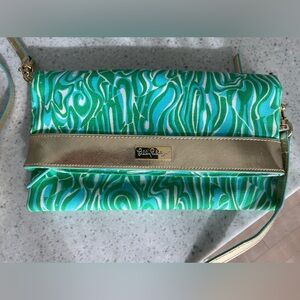 Lily Pulitzer Hot To Trot Crossbody Fold Over Clutch Purse